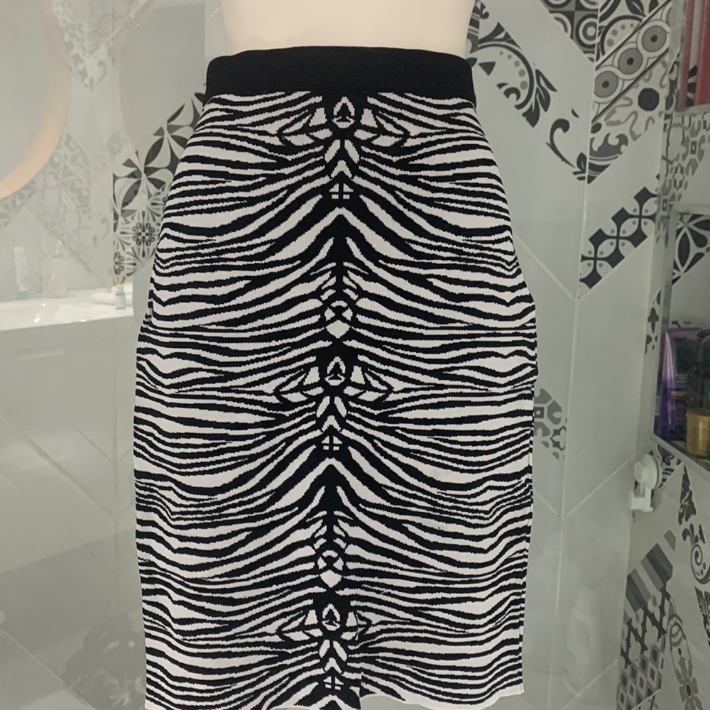 EUC🌸John & Jenn Zebra Print Knitwear Skirt
